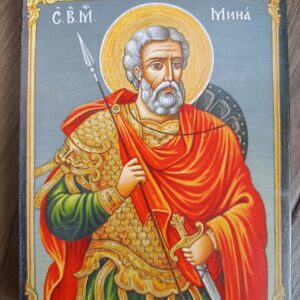 Икона Св. Мина ситопечат