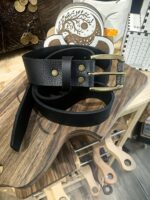Кожен колан-масивен месинг